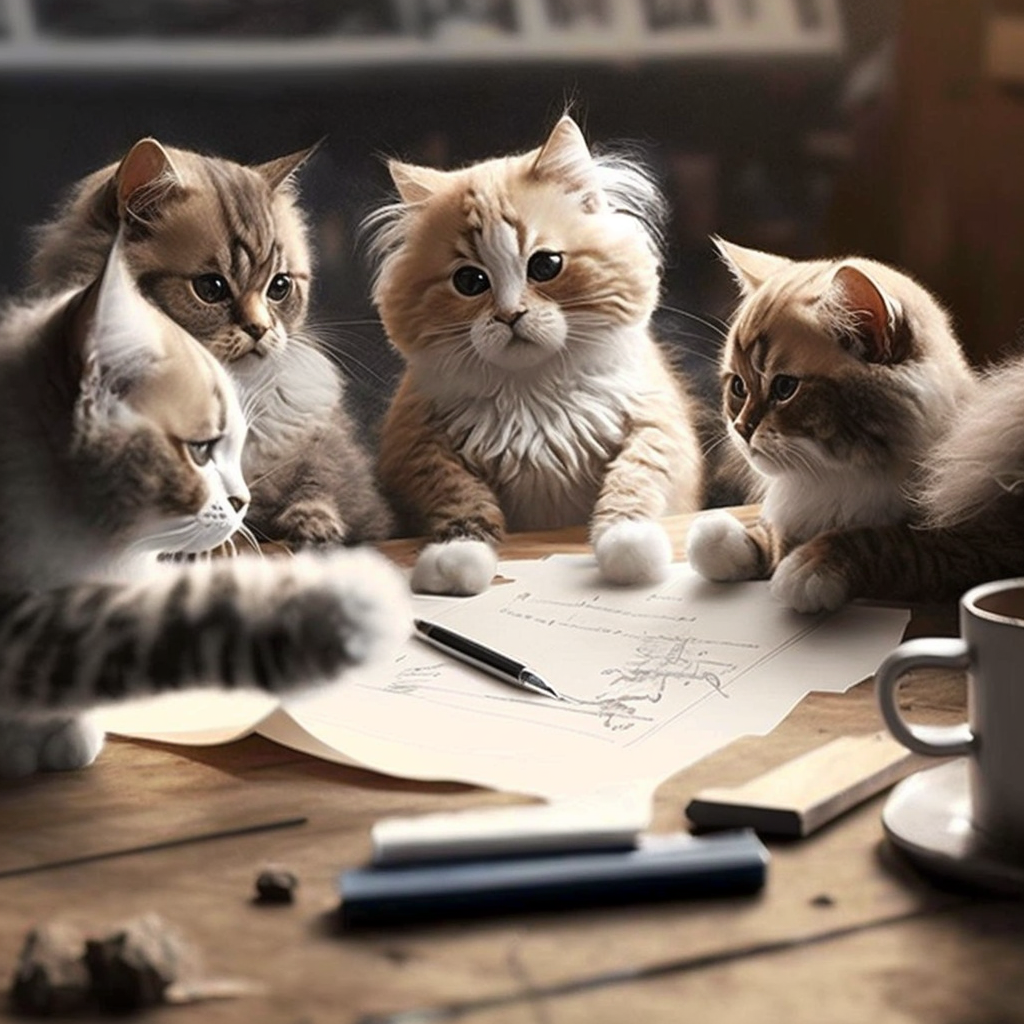 Fünf Katzen im Design Sprint